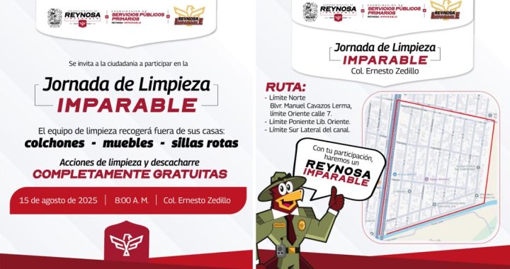 Celebrará Municipio Jornada de Limpieza Imparable en la colonia Ernesto Zedillo