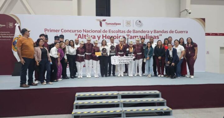 Estudiantes de la UAT obtienen primer lugar en concurso de escoltas y bandas de guerra