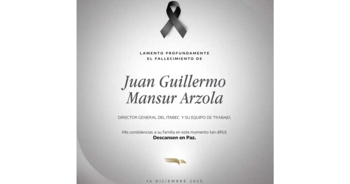 Fallece el Dr. Juan Guillermo Mansur Arzola; el gobernador y su esposa, expresan sus condolencias