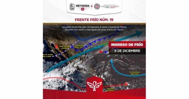 Anuncia PCyB de Reynosa el Frente Frío #19