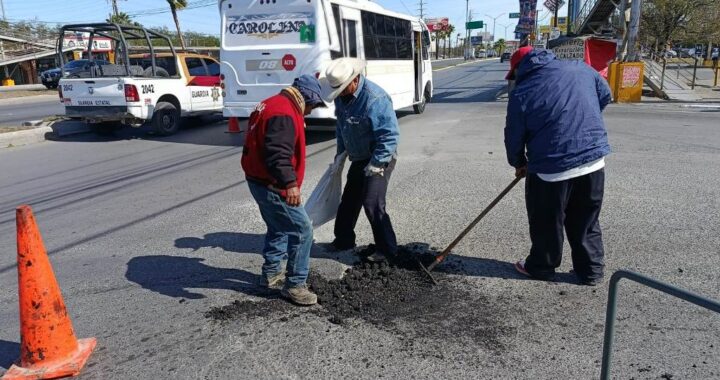 Rehabilitó Servicios Públicos de Reynosa intersección del bulevar Hidalgo en Las Cumbres