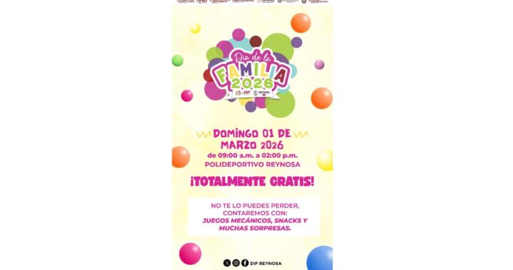 Invita DIF-Reynosa a celebrar el Día de la Familia en el Polideportivo