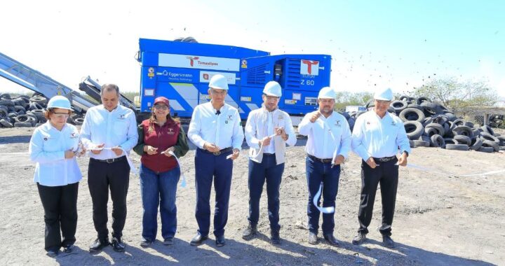 Pone en marcha Américo Villarreal planta trituradora de neumáticos en Matamoros
