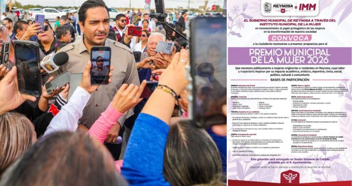 Invita Alcalde Carlos Peña Ortiz a participar en el Premio Municipal de la Mujer 2026 Reynosa