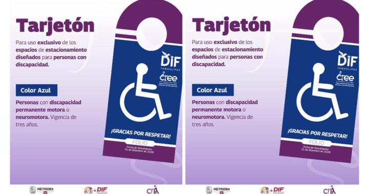 Ofrece DIF-Reynosa a través del CRI trámite del Tarjetón de Discapacidad