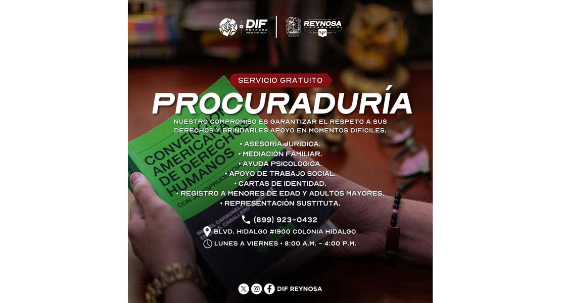 Ofrece DIF-Reynosa asesoría legal gratuita a la ciudadanía