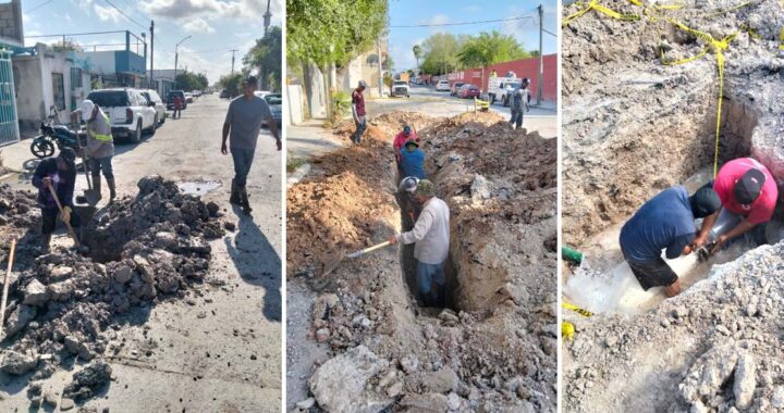 Trabaja COMAPA en la reparación de fugas en distintos puntos de Reynosa