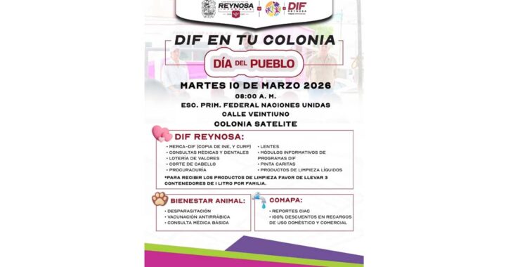 Llevará DIF-Reynosa brigada a familias de la colonia Satélite