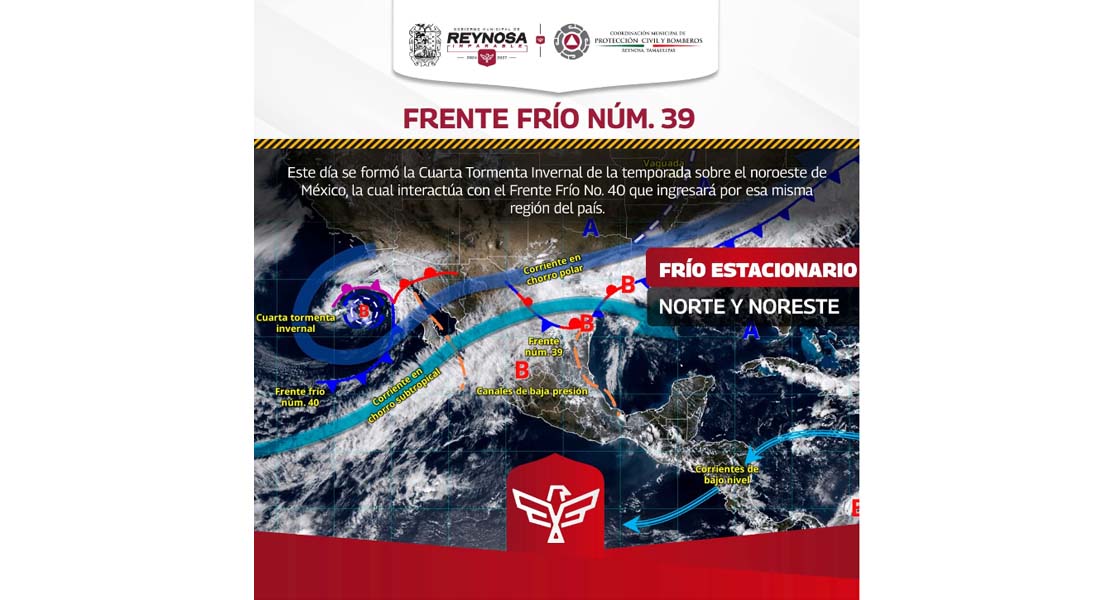 Frente Frío Número 40 podría traer lluvias a Reynosa