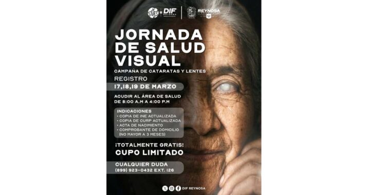 Invita DIF-Reynosa a registrarse en la Jornada de Salud Visual 2026