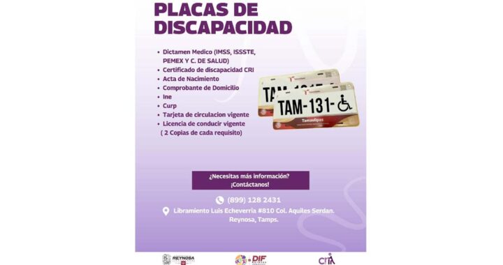 Ofrece DIF-Reynosa apoyo a familias con discapacidad