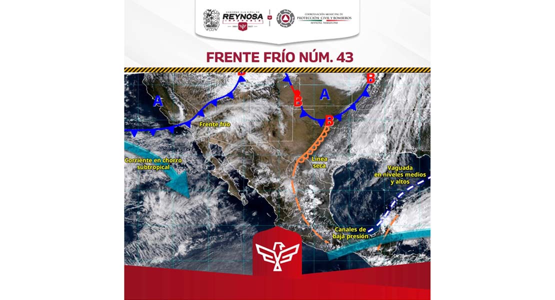 Regresa temperatura fresca y probabilidad de lluvia por Frente Frío Número 43