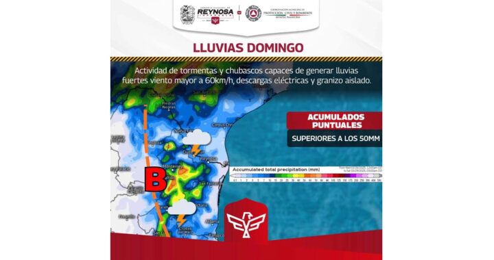 Indica pronóstico climatológico más lluvia para Reynosa
