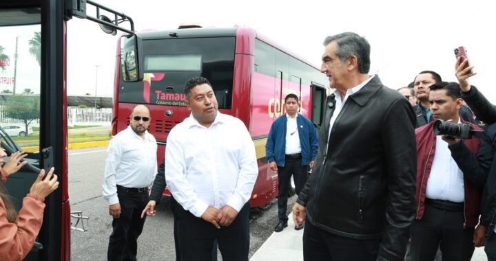 Supervisa gobernador unidades del nuevo sistema de transporte público de Tamaulipas