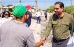 Supervisó Carlos Peña Ortiz bacheo en Rincón de las Flores
