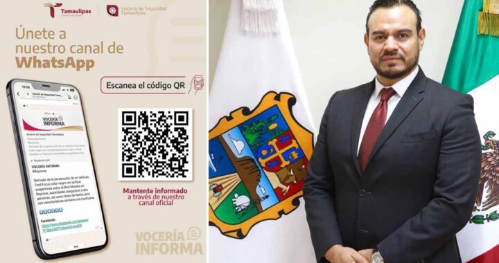 Invita Vocería de Seguridad Tamaulipas a la ciudadanía a unirse a su canal oficial de WhatsApp