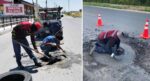 Fortalece COMAPA seguridad vial con instalación y reemplazo de brocales