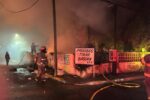 Combate incendio Protección Civil y Bomberos en zona centro de Reynosa