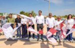 Dio arranque a nueva cancha deportiva de Loma Blanca el Alcalde Carlos Peña Ortiz