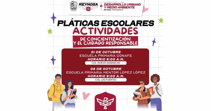 Ofrece Gobierno de Reynosa pláticas escolares para protección de la vida animal