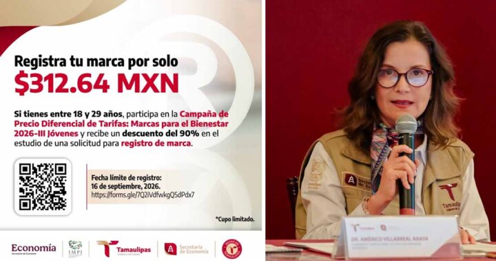 Invita Secretaría de Economía a jóvenes tamaulipecos a registrar su marca con 90% de descuento