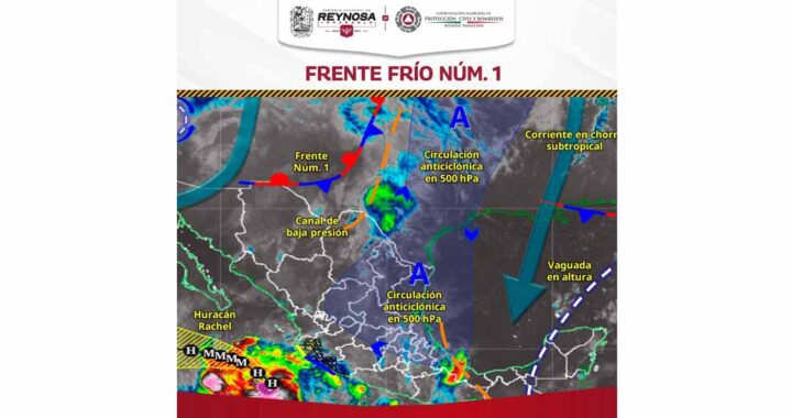 Provocará Frente Frío Número 1 probabilidad de lluvia en Reynosa