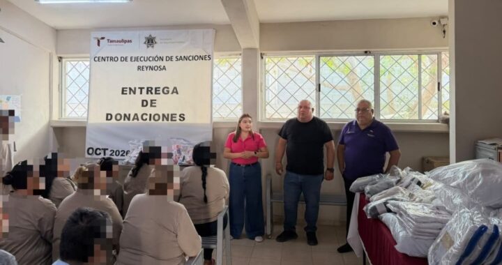 Reciben PPLs en el CEDES Reynosa donación de artículos para estancia digna