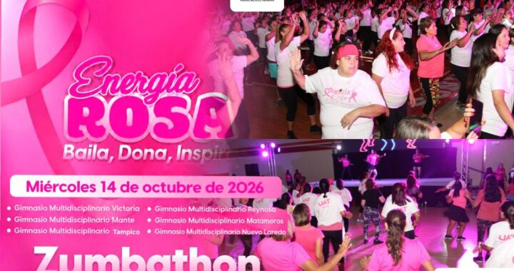 Organiza la UAT el Zumbathón con Causa “Energía Rosa: Baila, Dona, Inspira”